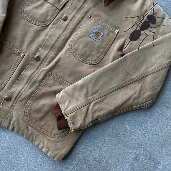 Vintage Y2K Carhartt YOUTH brown chore work wear jacket - Picture 4 of 8